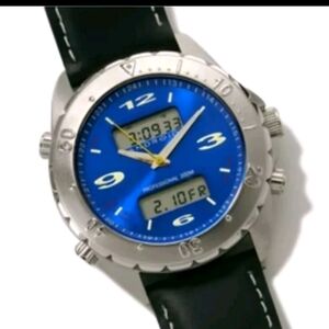 Android Intrepid Analog-Digital Black & Blue Leather Strap Men's Watch
